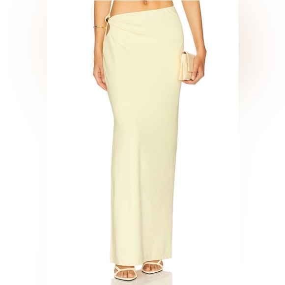 SNDYS. Dresses & Skirts - SNDYS × REVOLVE Baylee Skirt in Panna Cotta Keyhole Gold Detail Side Slit Small